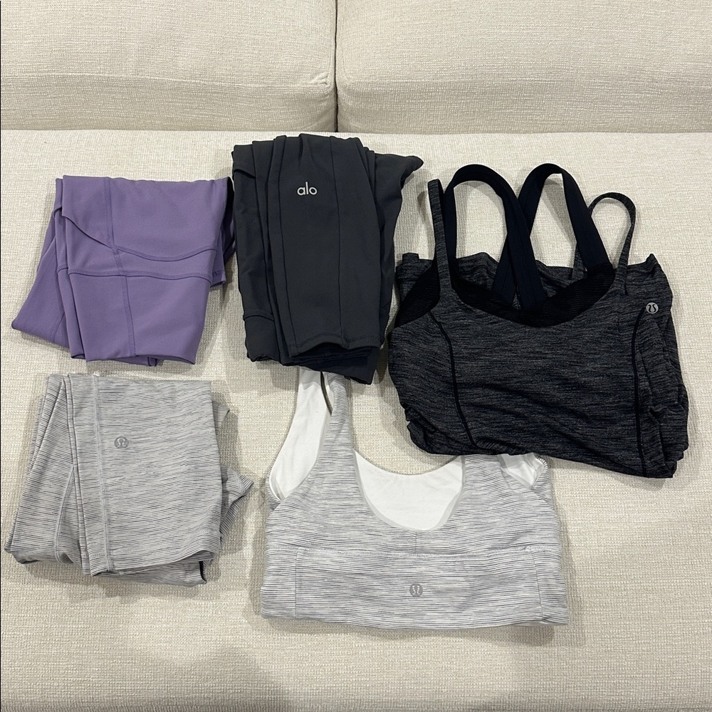lululemon athletica Gray and Black Leggings